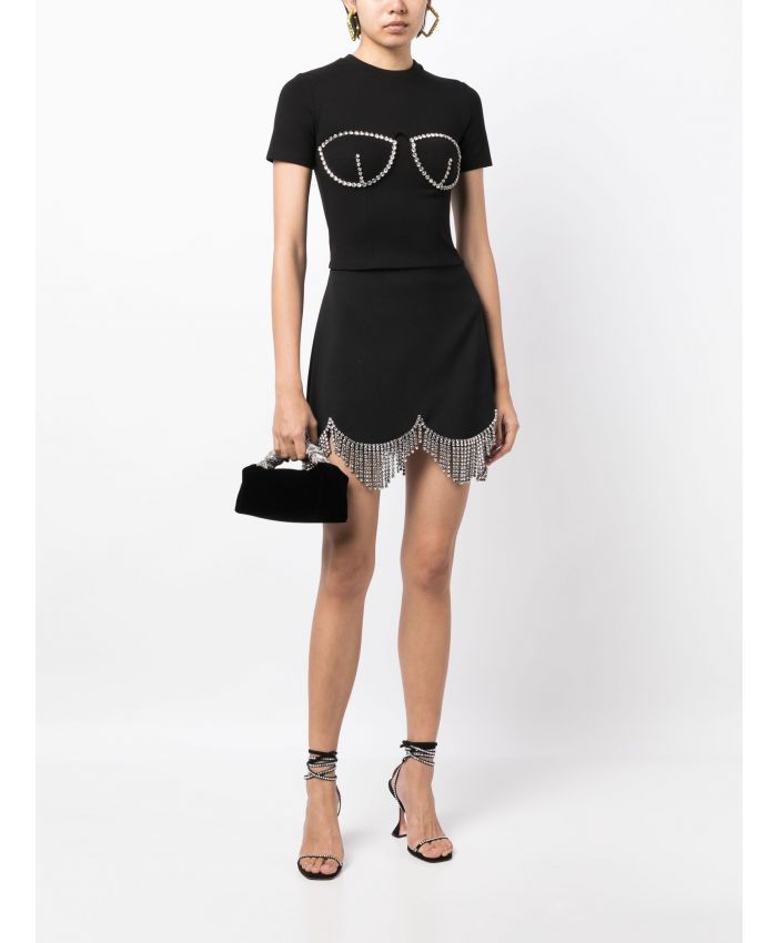 Area - bustier-style crystal-embellished T-shirt