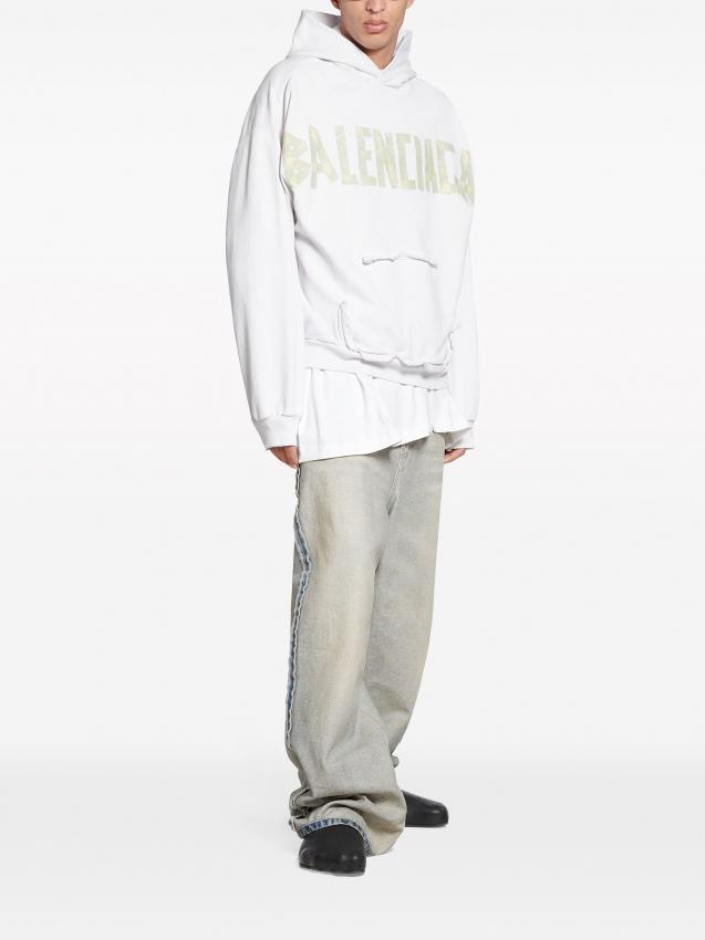 Balenciaga - logo-print cotton hoodie
