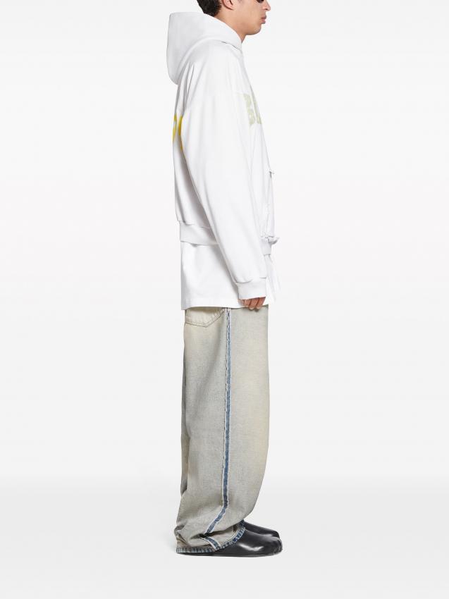 Balenciaga - logo-print cotton hoodie
