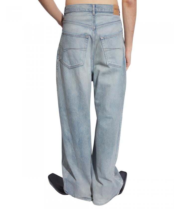 Balenciaga - Denim Size Sticker mid-rise wide-leg jeans