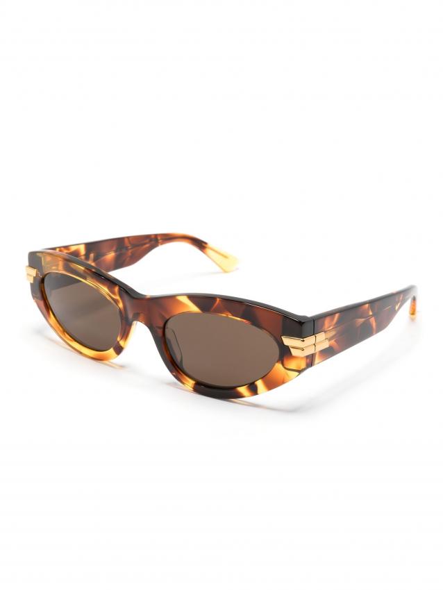 Bottega Veneta Eyewear - tortoiseshell-effect oval-frame sunglasses