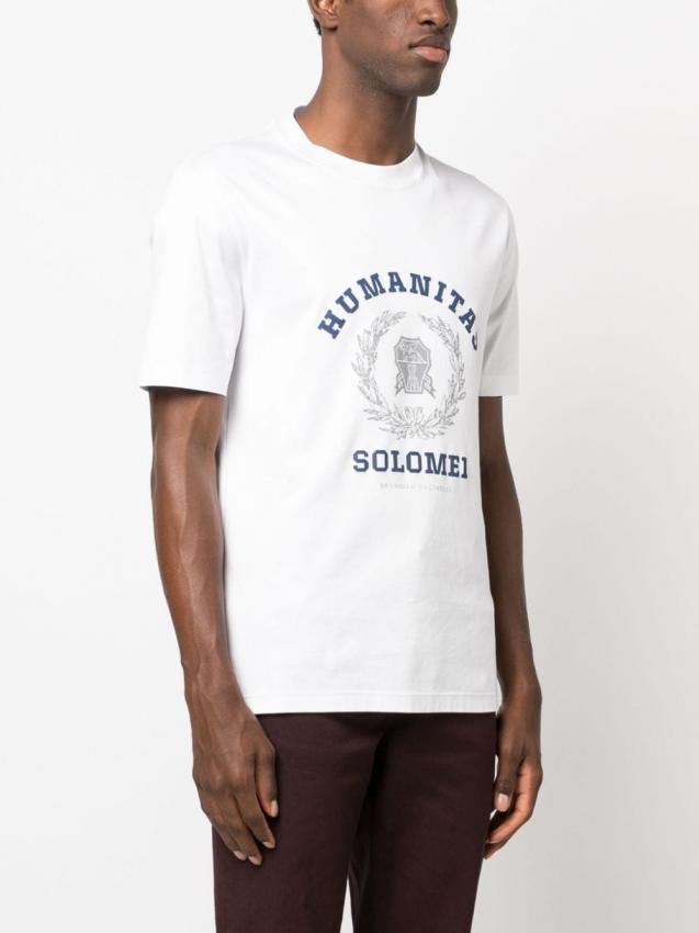 Brunello Cucinelli - Humanitas-print cotton T-shirt