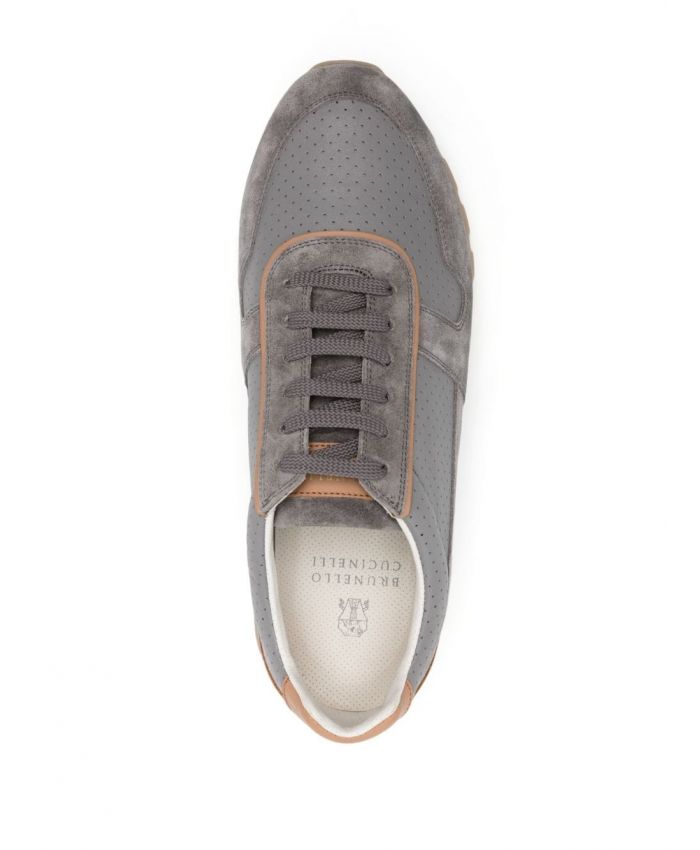 Brunello Cucinelli - perforated suede sneakers