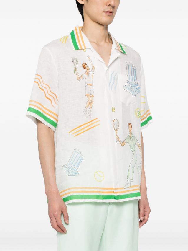 Casablanca - logo-print linen shirt