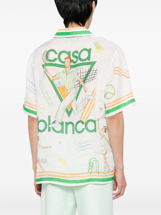 Casablanca - logo-print linen shirt