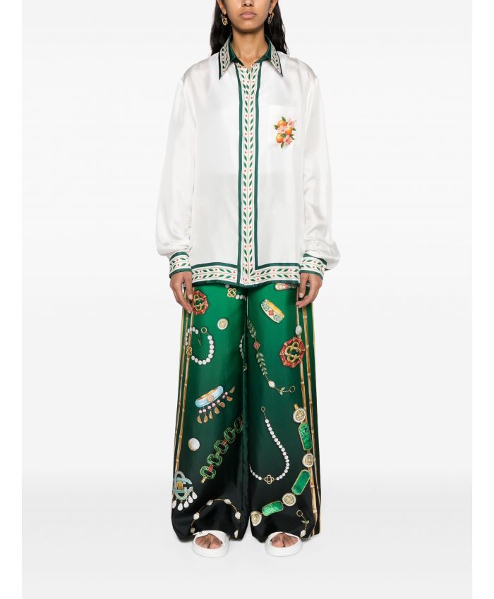 Casablanca - graphic-print silk trousers
