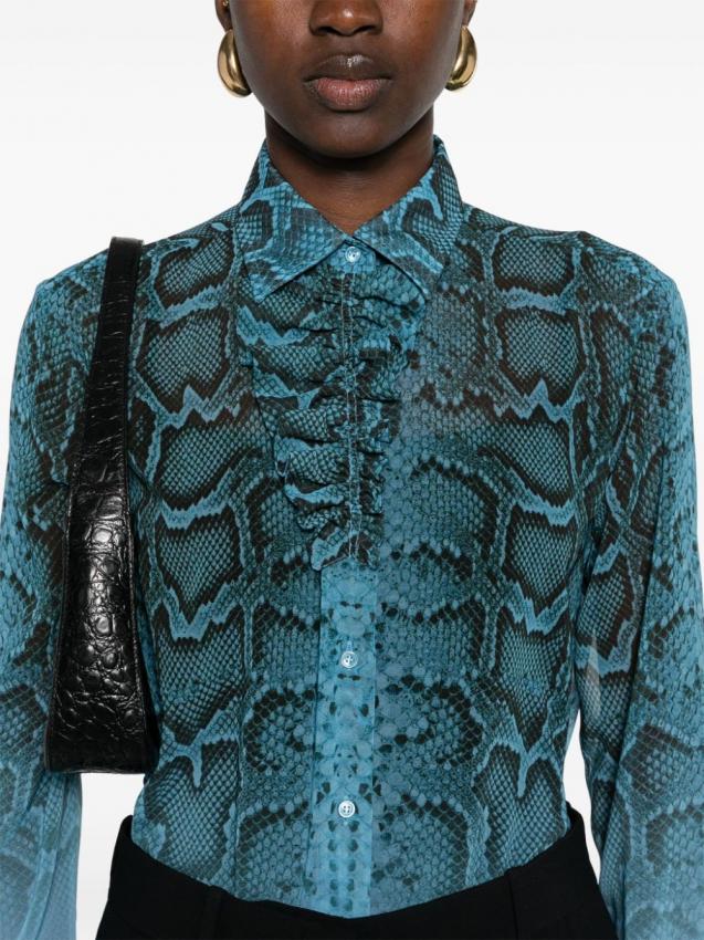 Ermanno Scervino - ruffled python-print blouse