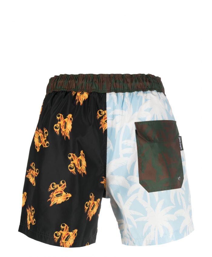 Palm Angels - Palms patchwork swim shorts