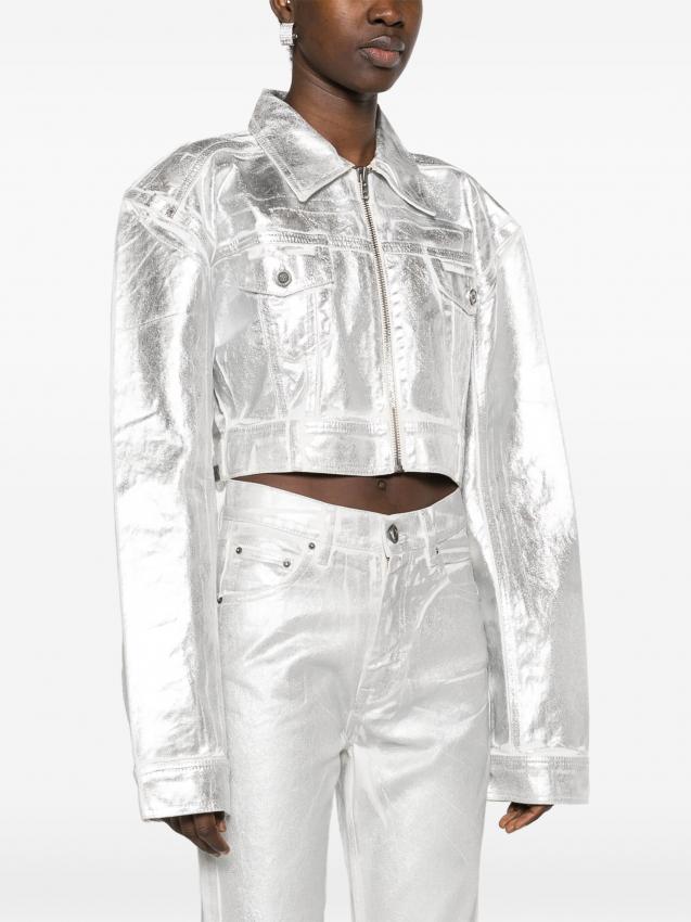 Rotate - metallic-finish denim jacket