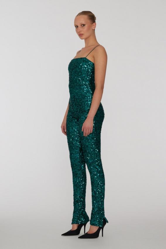 Rotate - sequins bodysuit teal