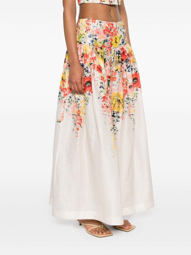 Zimmermann - Alight floral-print linen skirt