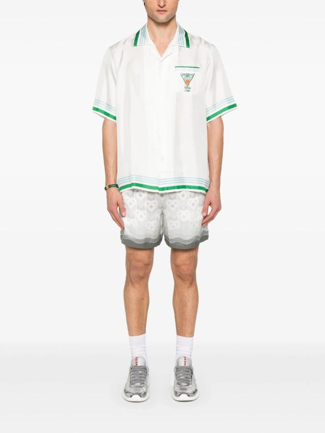 Casablanca - heart-monogram silk shorts