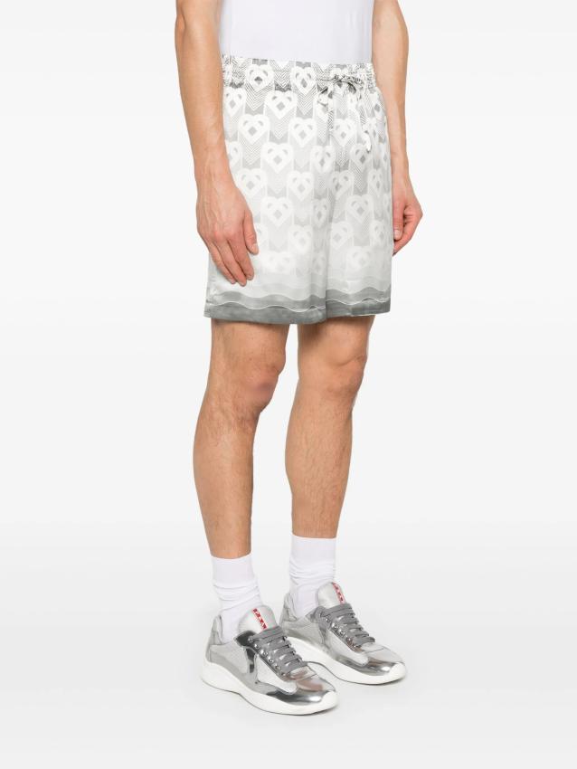Casablanca - heart-monogram silk shorts