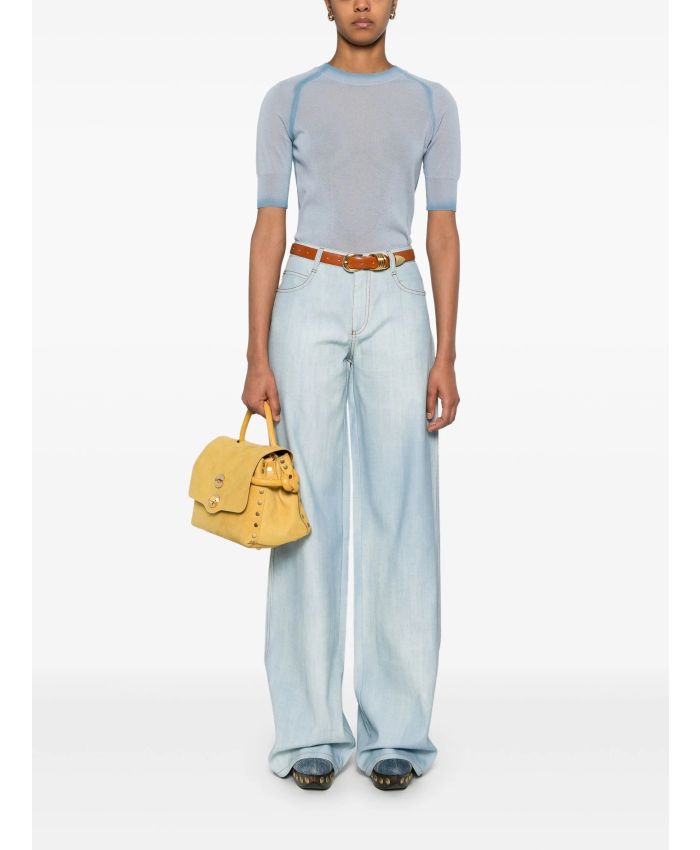 Ermanno Scervino - marocain denim-print trousers