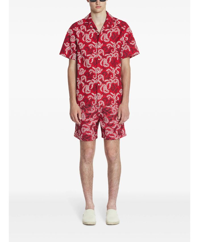 Lanvin - leaf-print swim shorts