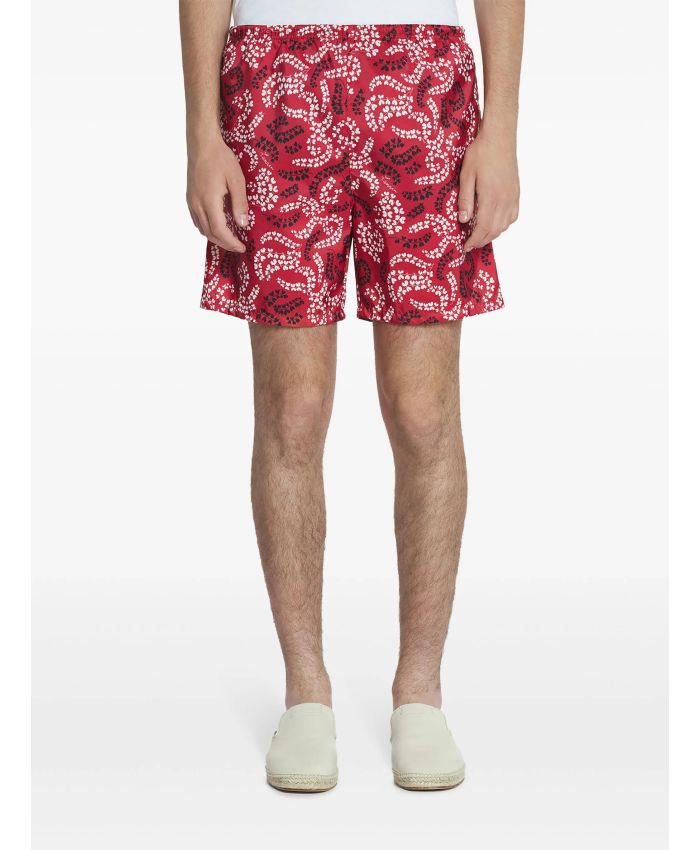 Lanvin - leaf-print swim shorts