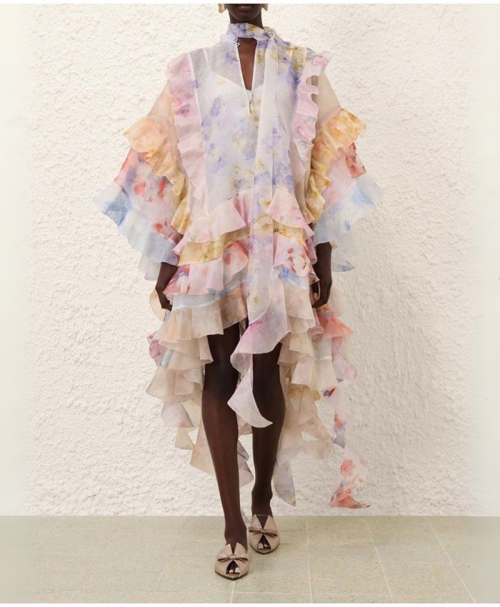Zimmermann - Crush Spliced Ruffle Dress