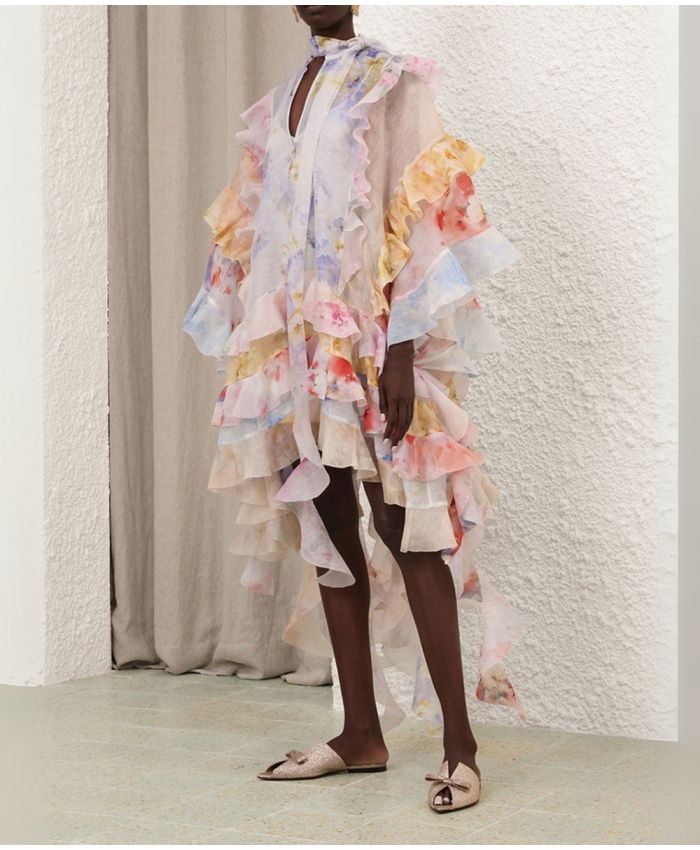 Zimmermann - Crush Spliced Ruffle Dress
