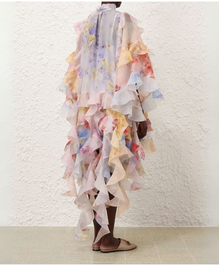 Zimmermann - Crush Spliced Ruffle Dress