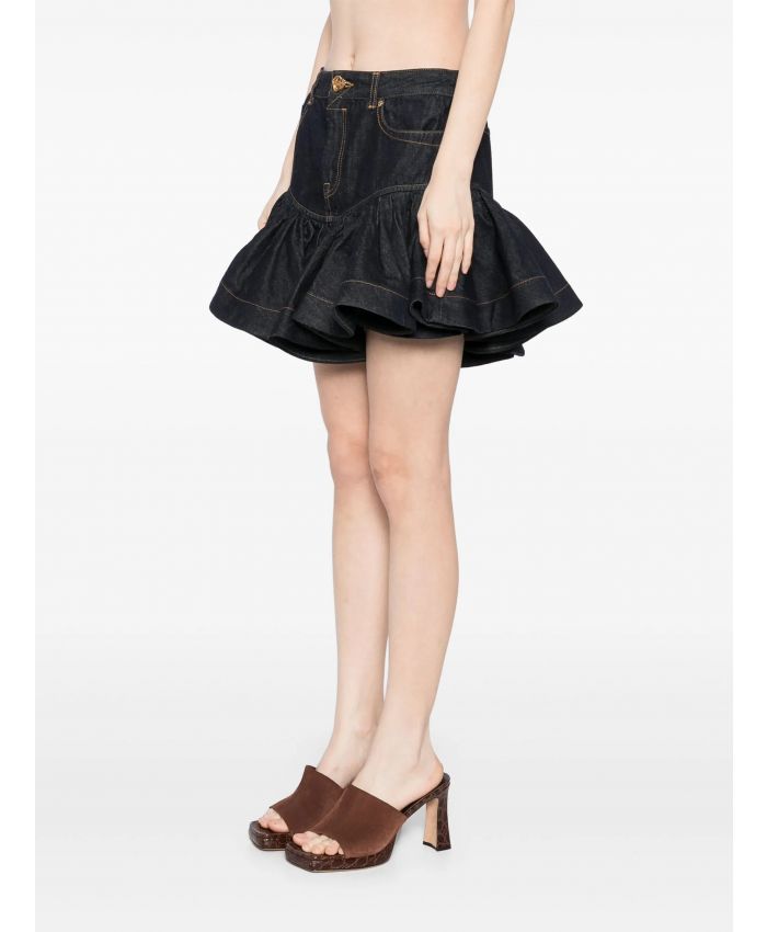 Zimmermann - crush denim frill mini skirt
