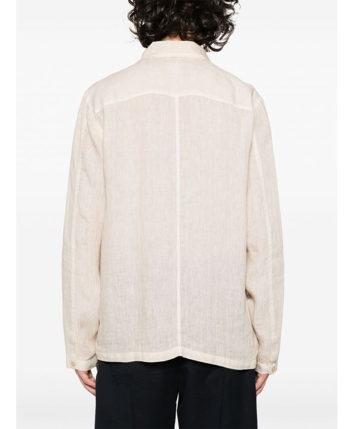 120% Lino - Notched-collar linen shirt