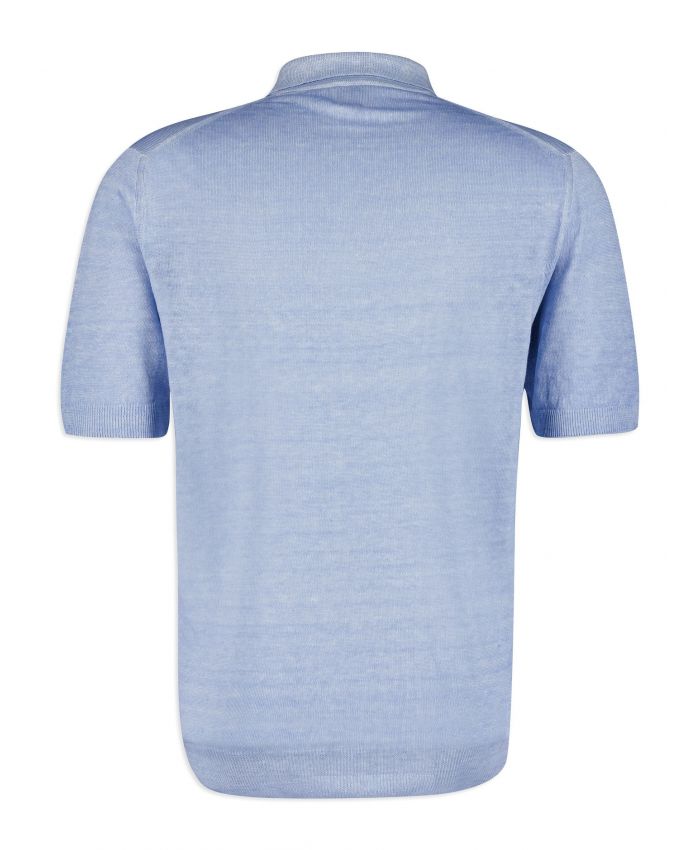 120% Lino - fine-knit linen polo shirt