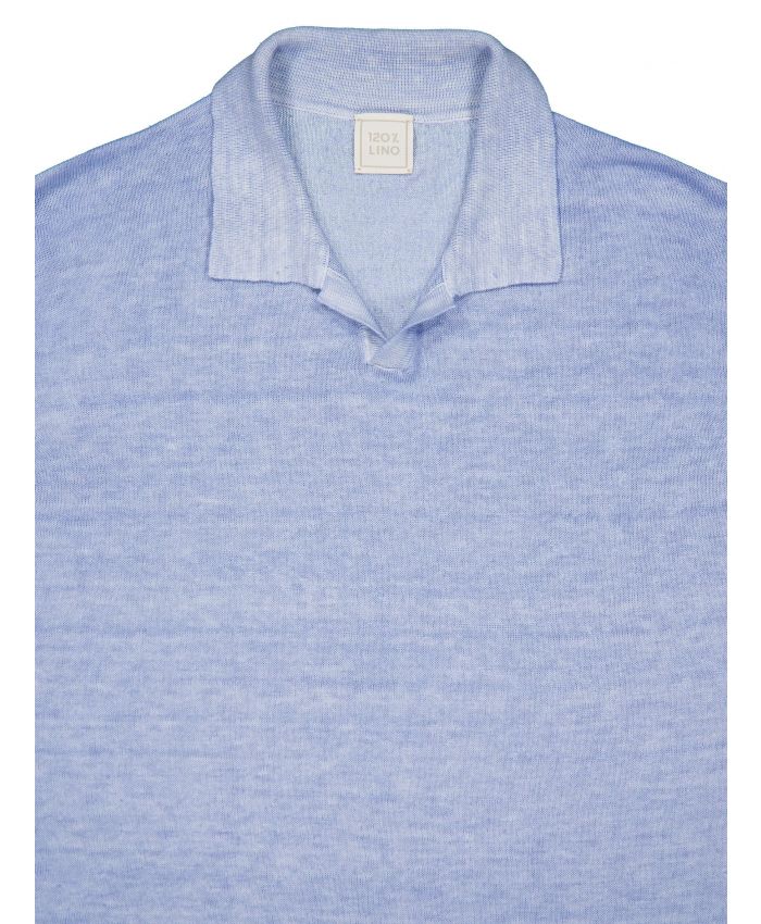 120% Lino - fine-knit linen polo shirt