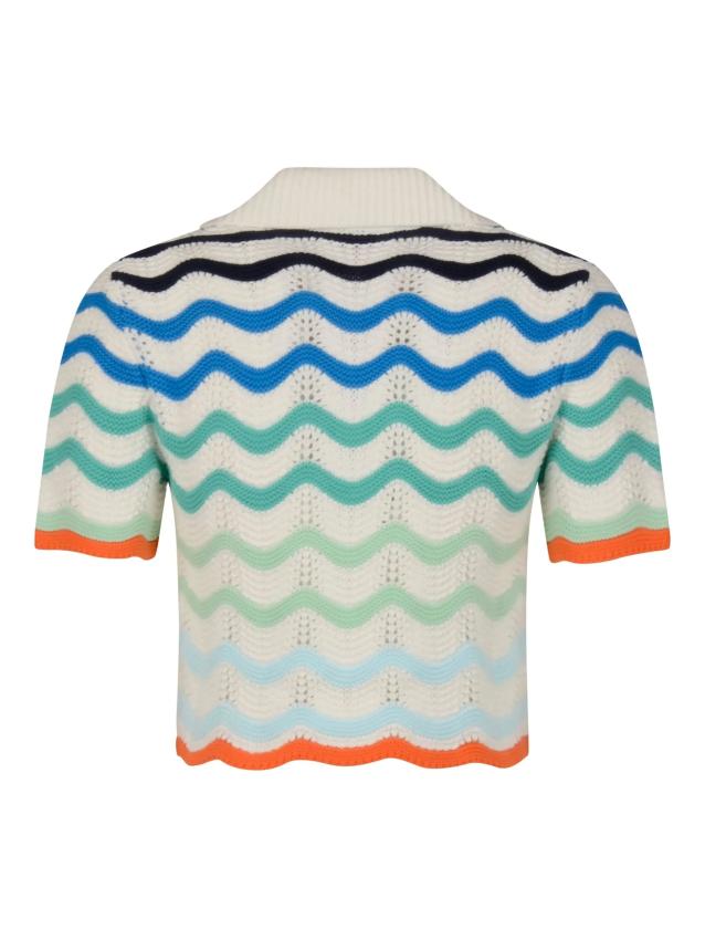 Casablanca - wave-pattern polo top
