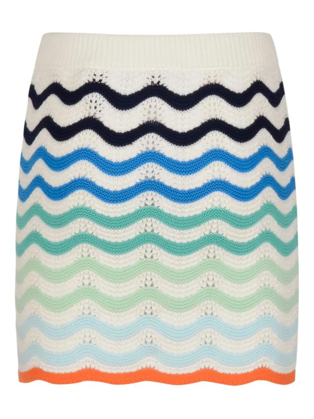 Casablanca - ribbed wave-patterned mini skirt