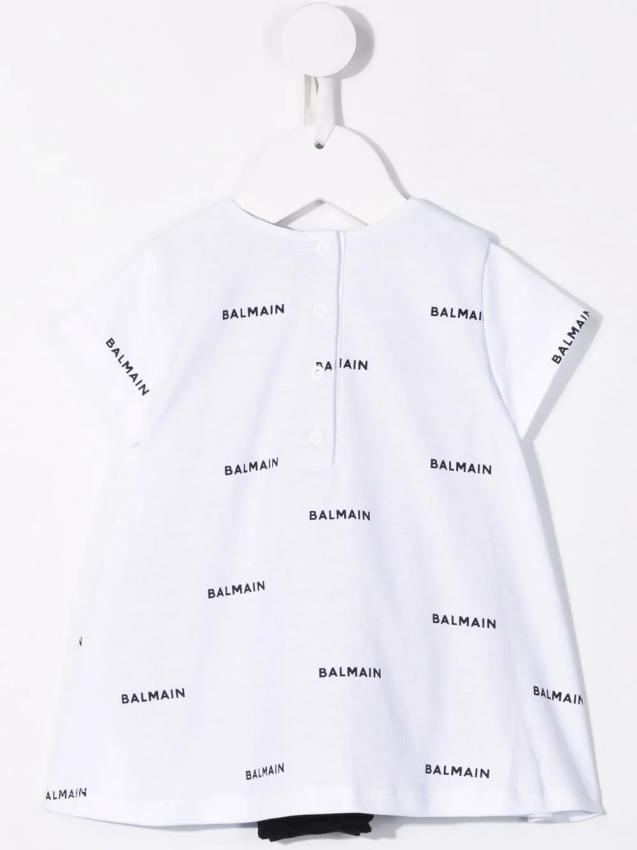 Balmain Kids - logo-print cotton dress