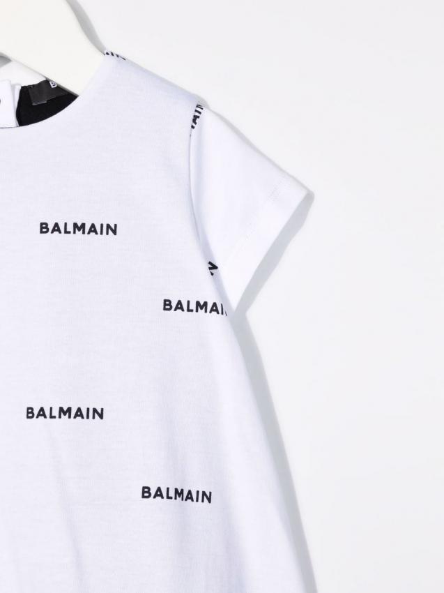 Balmain Kids - logo-print cotton dress