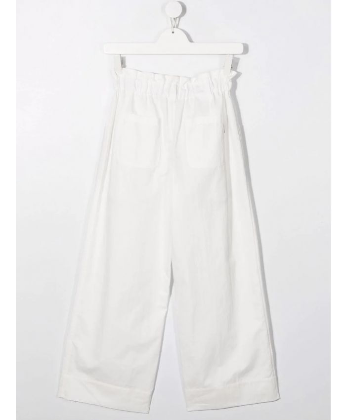Brunello Cucinelli Kids - TEEN belted high waisted trousers white