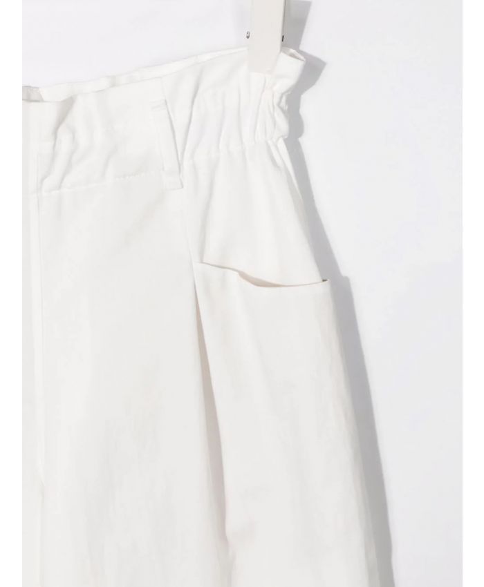 Brunello Cucinelli Kids - TEEN belted high waisted trousers white