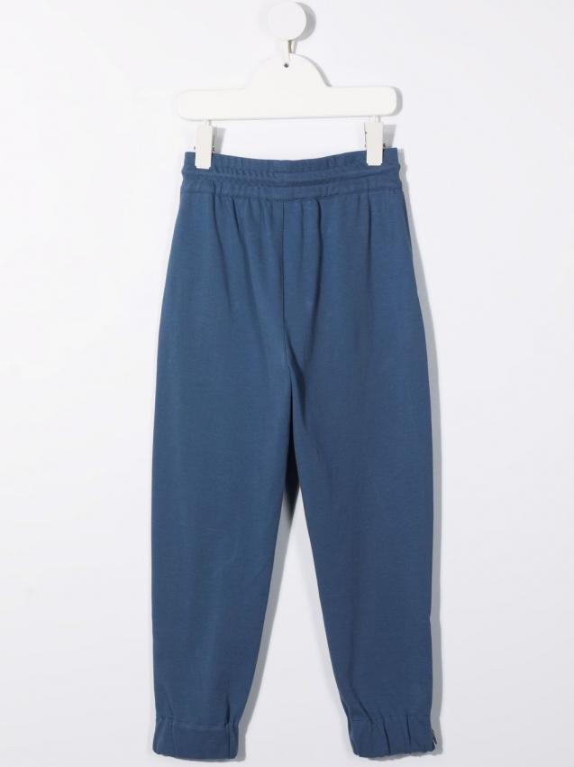 Brunello Cucinelli Kids - Ocean blue cotton  track trousers