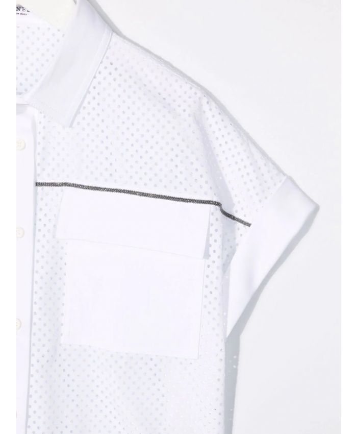 Brunello Cucinelli Kids - mesh panels shirt