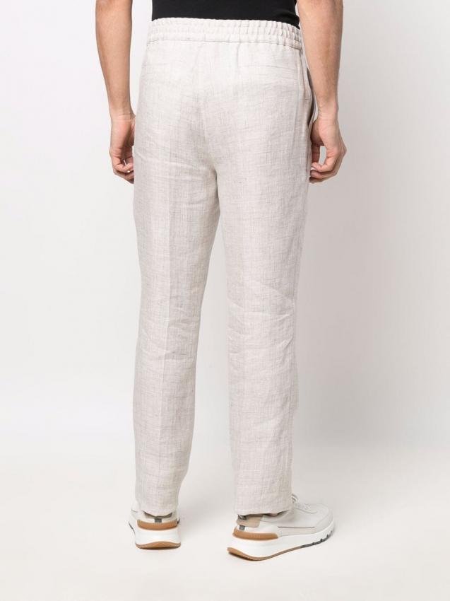 Brunello Cucinelli - drawstring linen trousers
