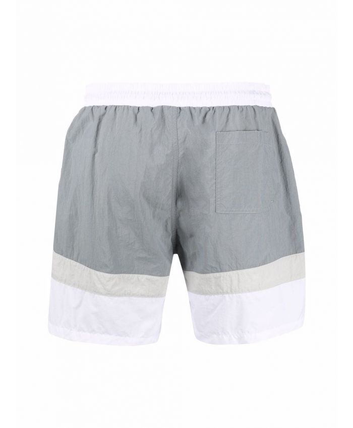 Brunello Cucinelli - logo-embroidered colour-block swim shorts