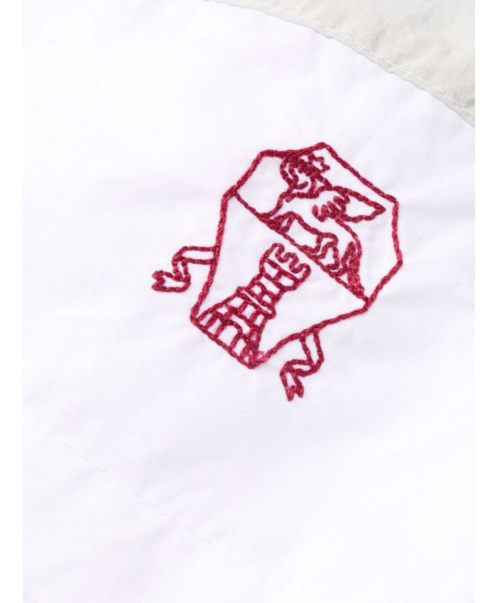 Brunello Cucinelli - logo-embroidered colour-block swim shorts