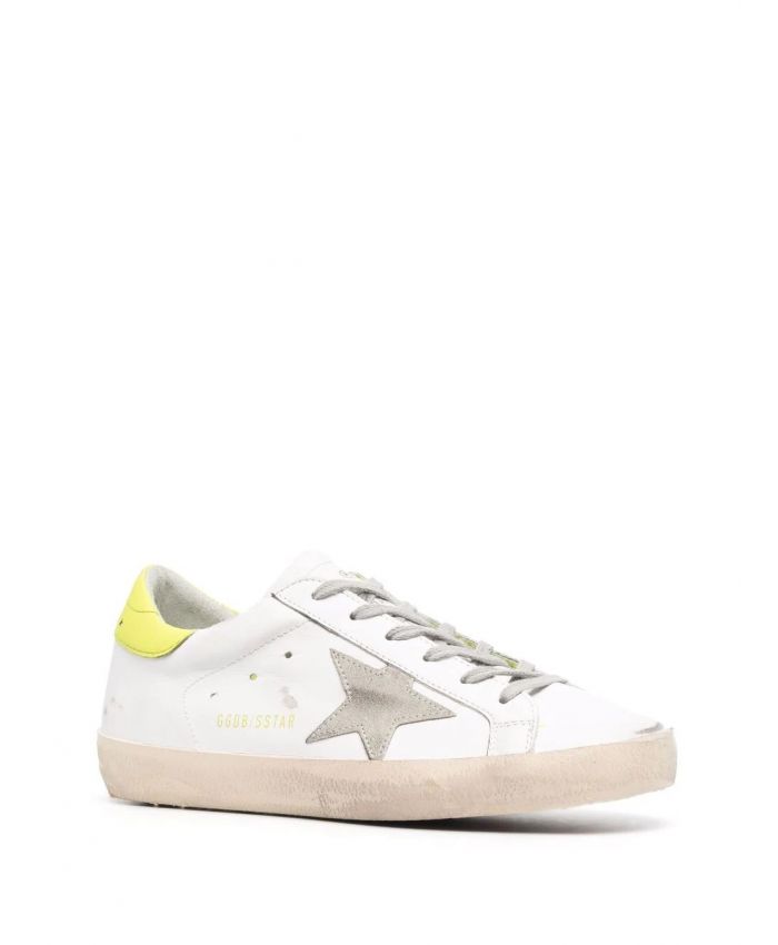 Golden Goose - distressed star leather sneakers