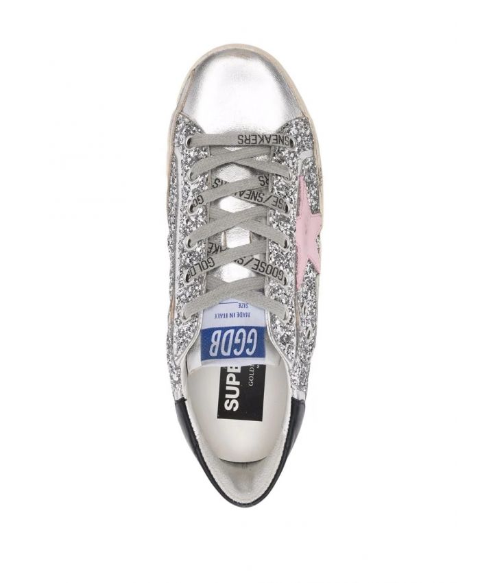 Golden Goose - super-star laminated and glitter upper leather star