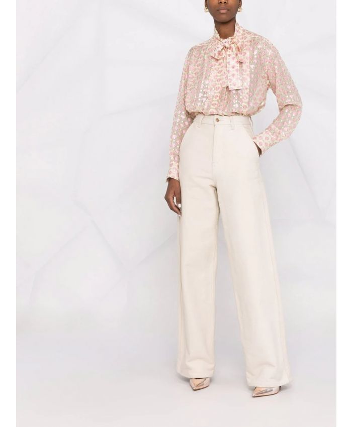 Golden Goose - pussy-bow collar jacquard blouse