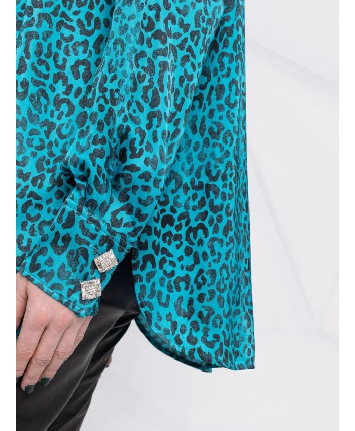 Golden Goose - pussybow leopard print blouse