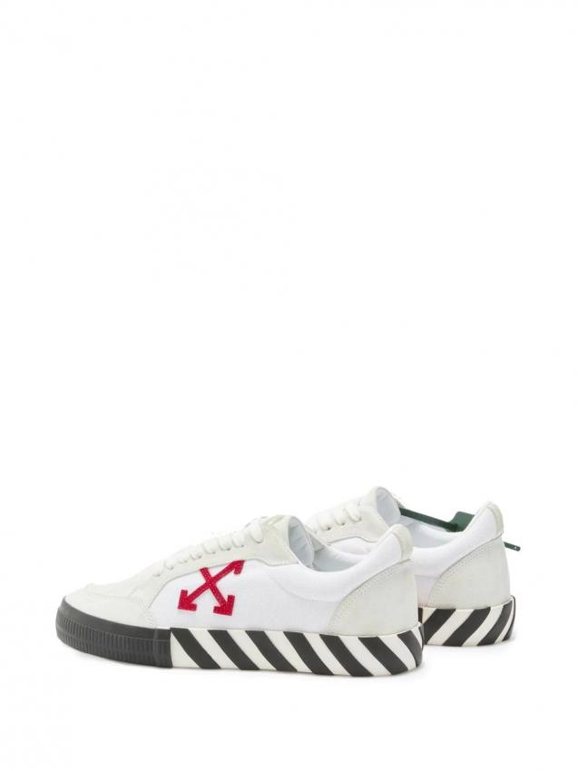 Off-White - LOW VULCANIZED CANVAS/SUEDE WHITE RED