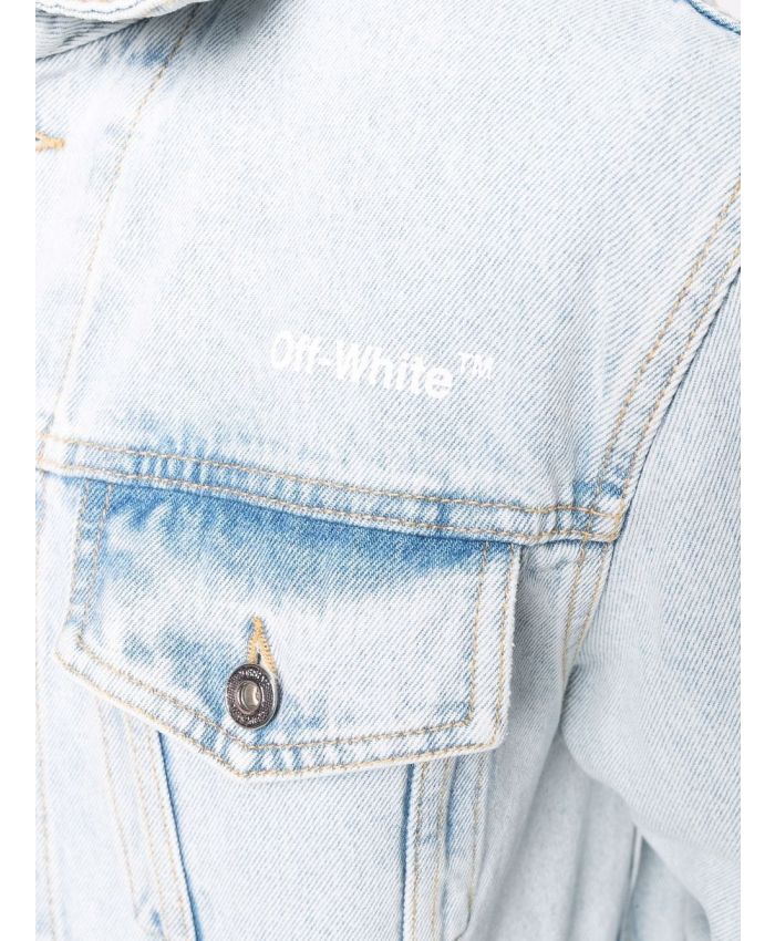 Off-White - bleached-effect denim jacket