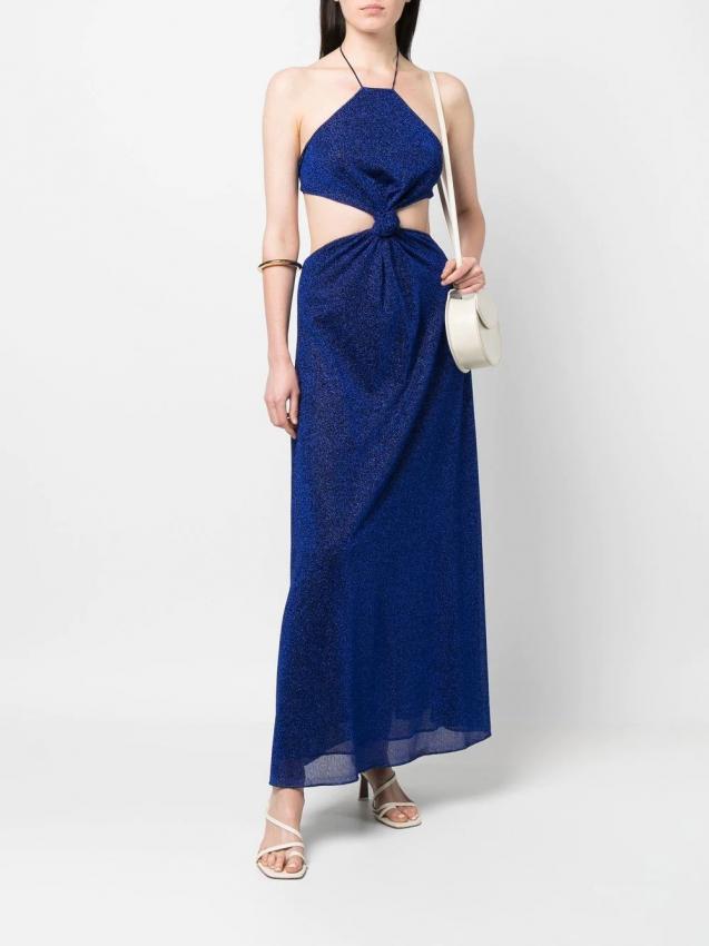 Oseree - lumiere knotted dress blue