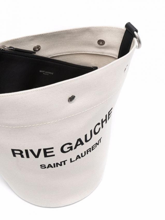 Saint Laurent - logo-print bucket shoulder bag