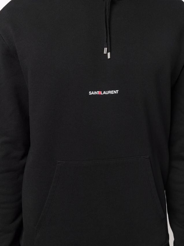 Saint Laurent - logo-print hoodie black