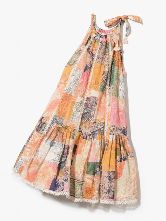 Zimmermann Kids - patchwork-print sleeveless dress