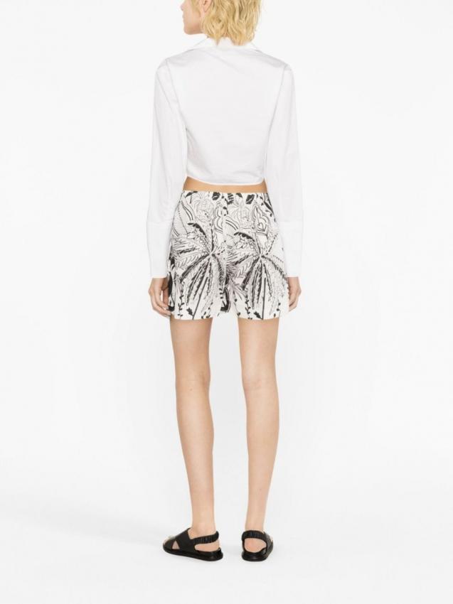 Alanui - paisley-print cotton-linen shorts