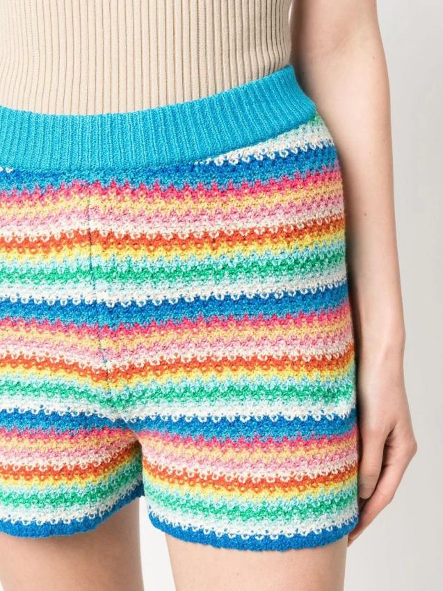 Alanui - rainbow stripe-detail shorts